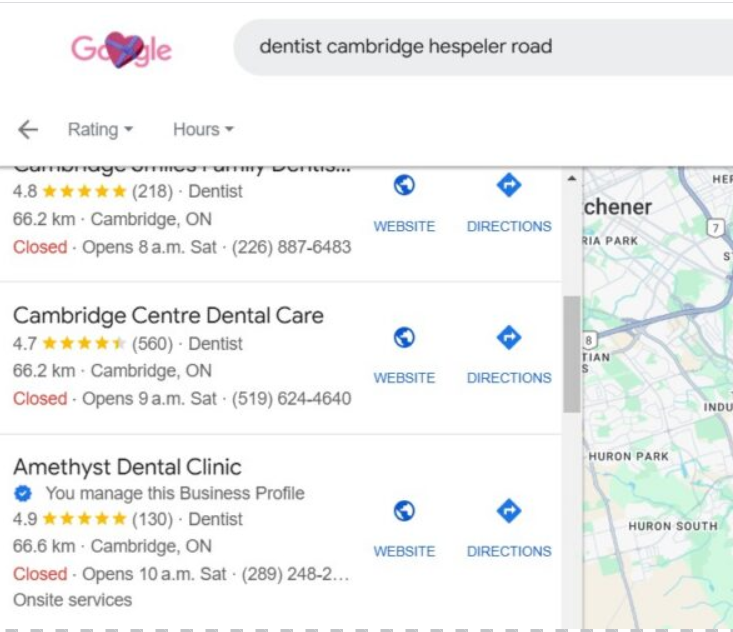 Ranking Resuts Amethyst Dental Clinic